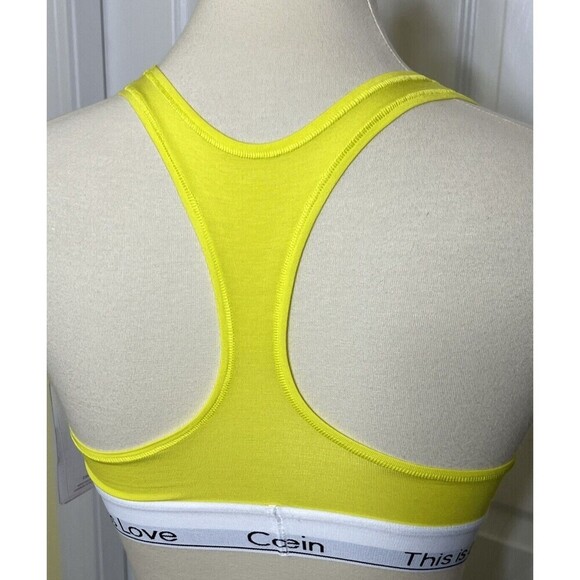Calvin Klein Underwear Series Unlined Bralette Yellow White Size Small NWT - Picture 3 of 9